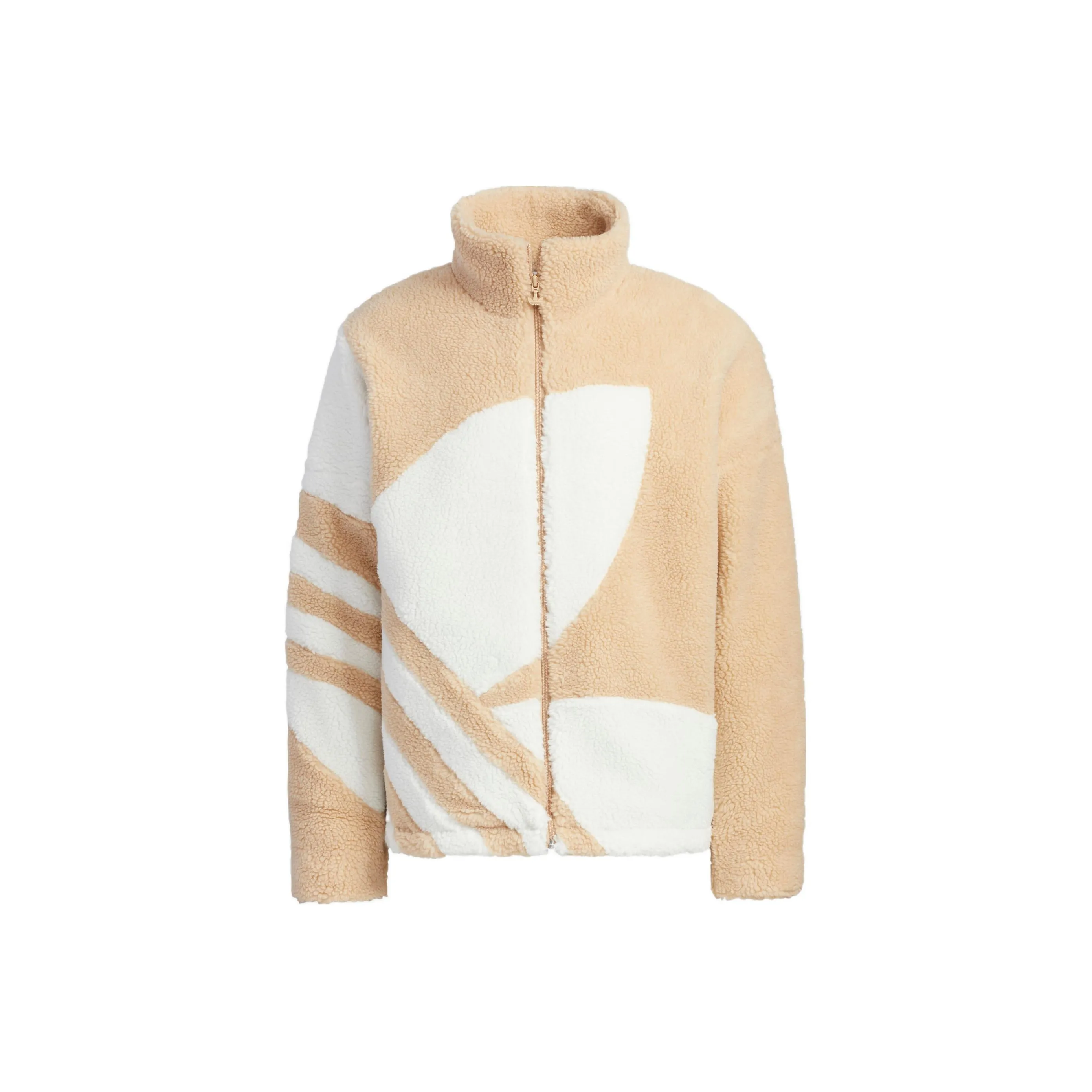 adidas originals Trefoil Large Logo Sherpa Fleece Padded Jacket Brown