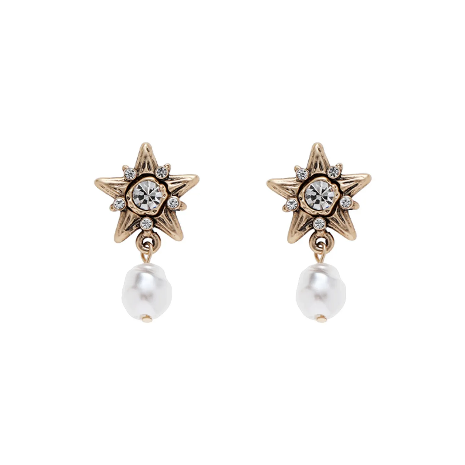 KING OF BLING Alloy Glass Faux Pearl Earrings Women's