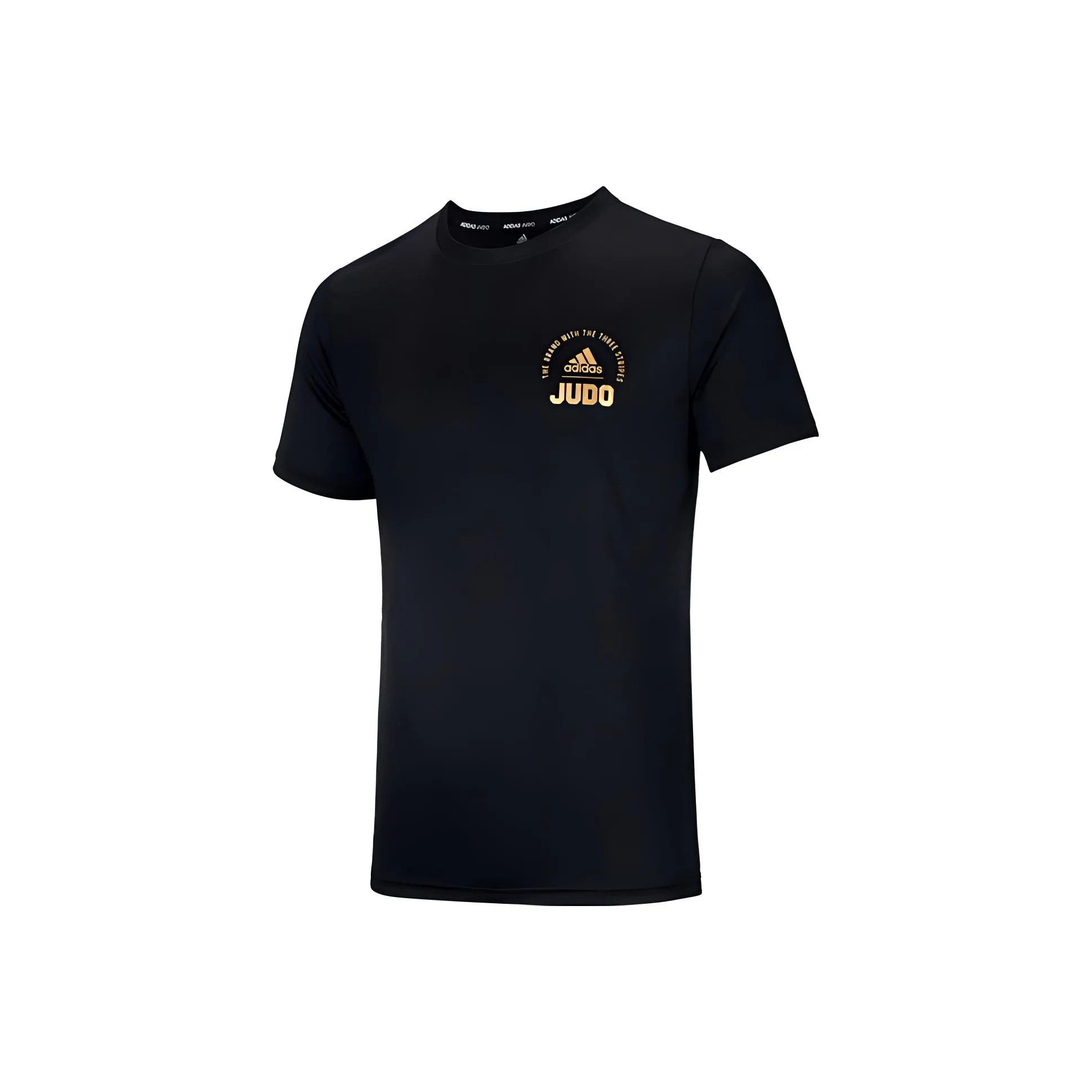 Adidas T Shirts Men's Black With Gold Logo Small Logo