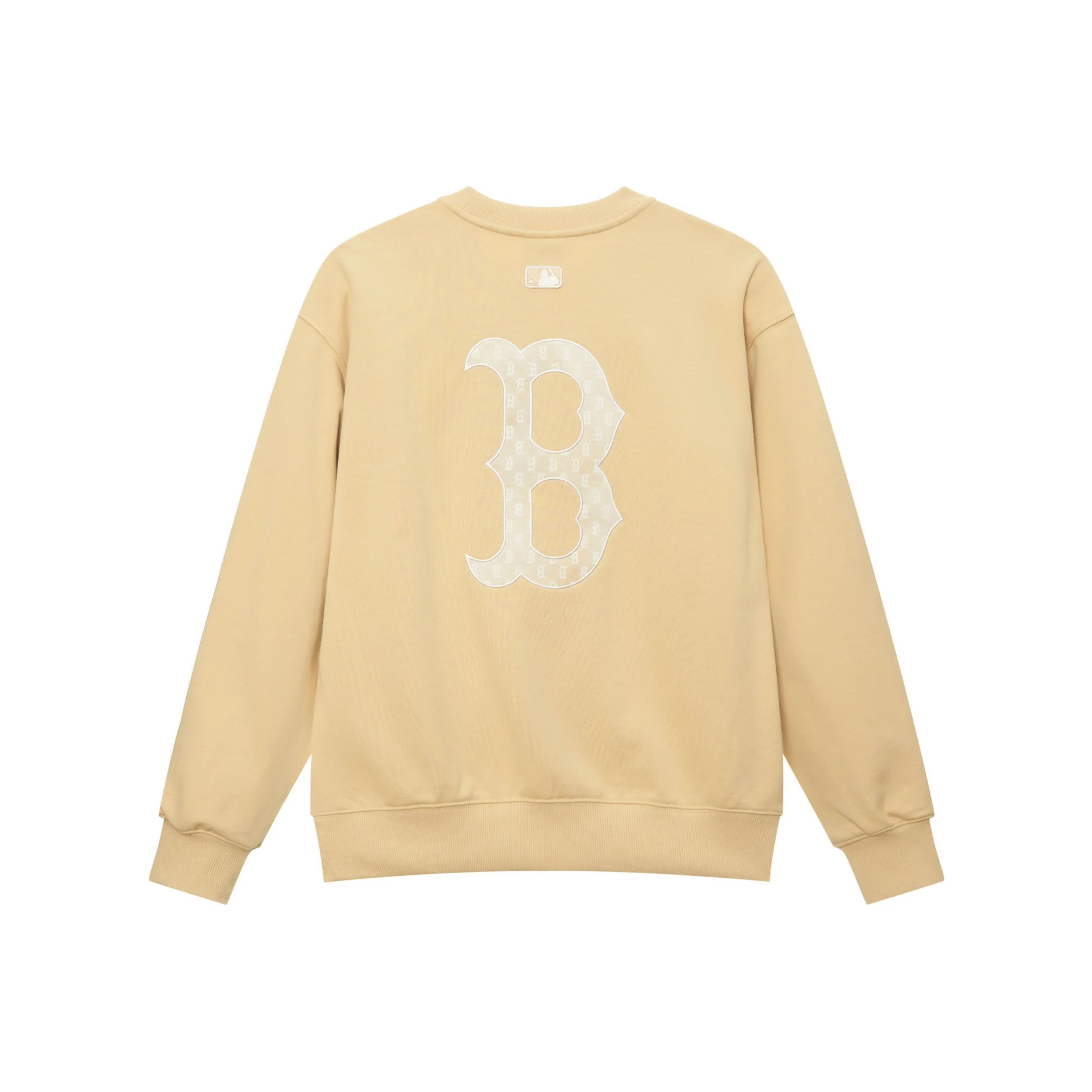 MLB MONOGRAM Коллекция Boston Red Sox SS25 Круглый вырез Свитшот Унисекс Светлый Бежевый Желтый