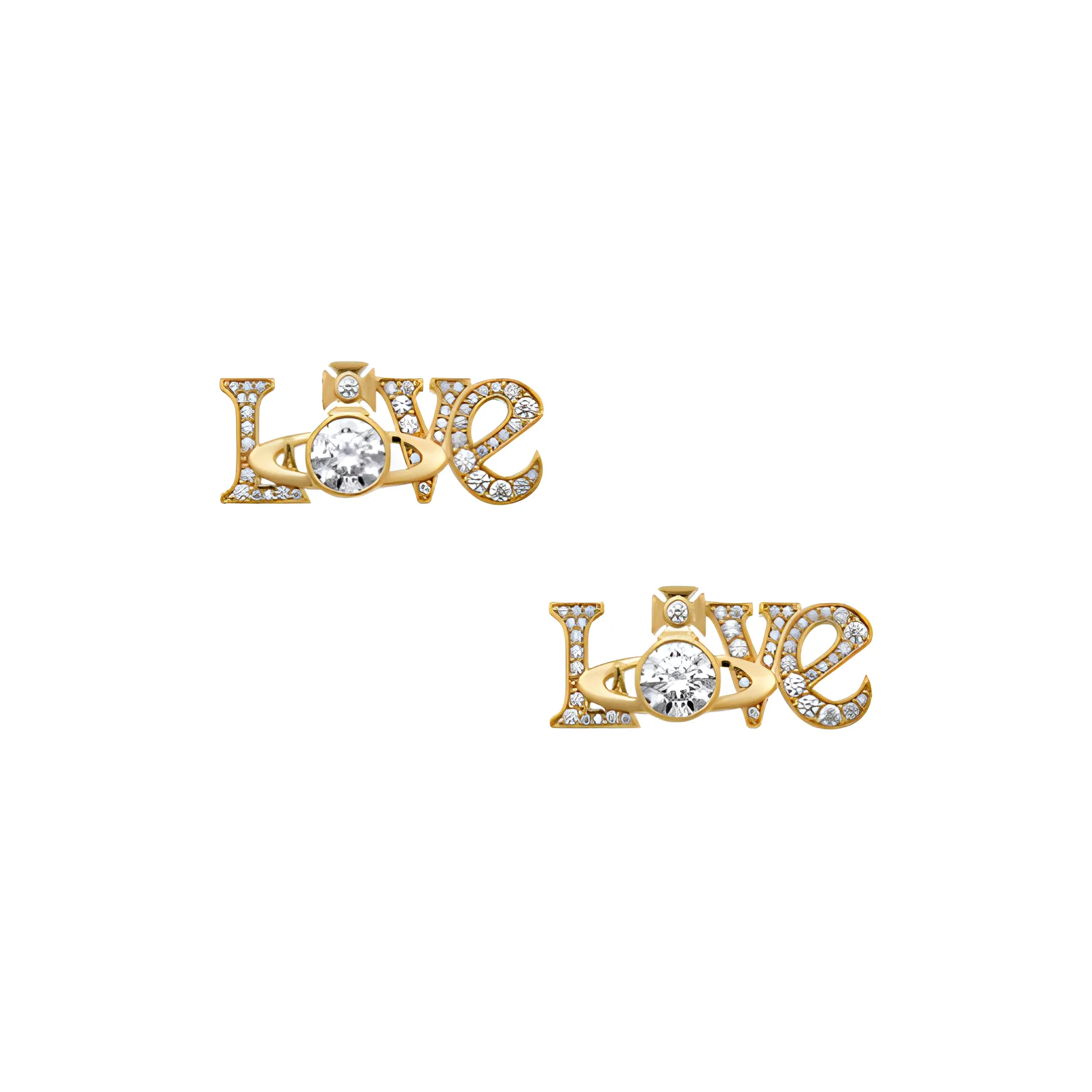 Vivienne Westwood Гальванизированные Серьги-гвоздики с кубическим цирконием Женские Золото