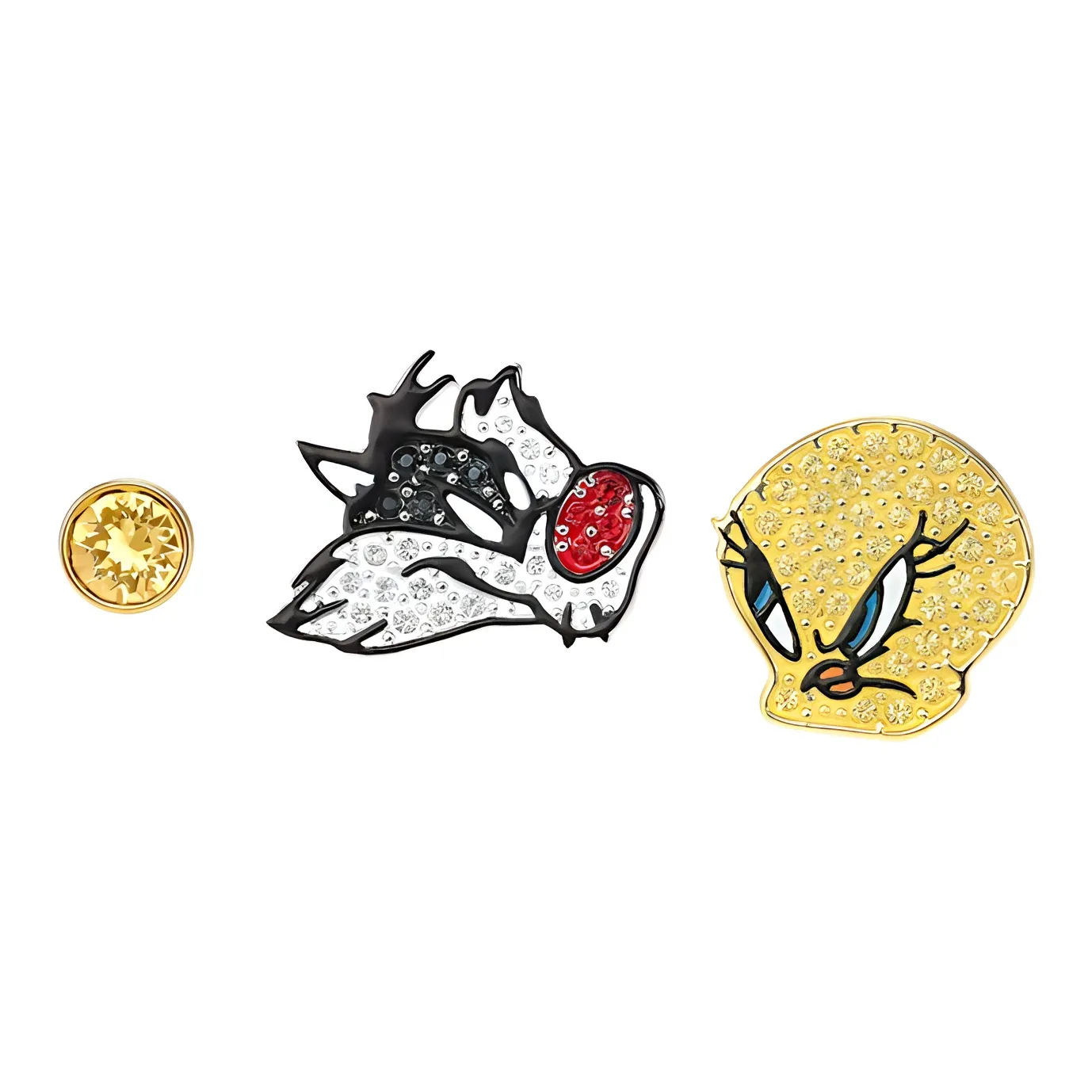 Swarovski Луни Тюнз Металлические Серьги-гвоздики Темный цвет Многоцветные Женские