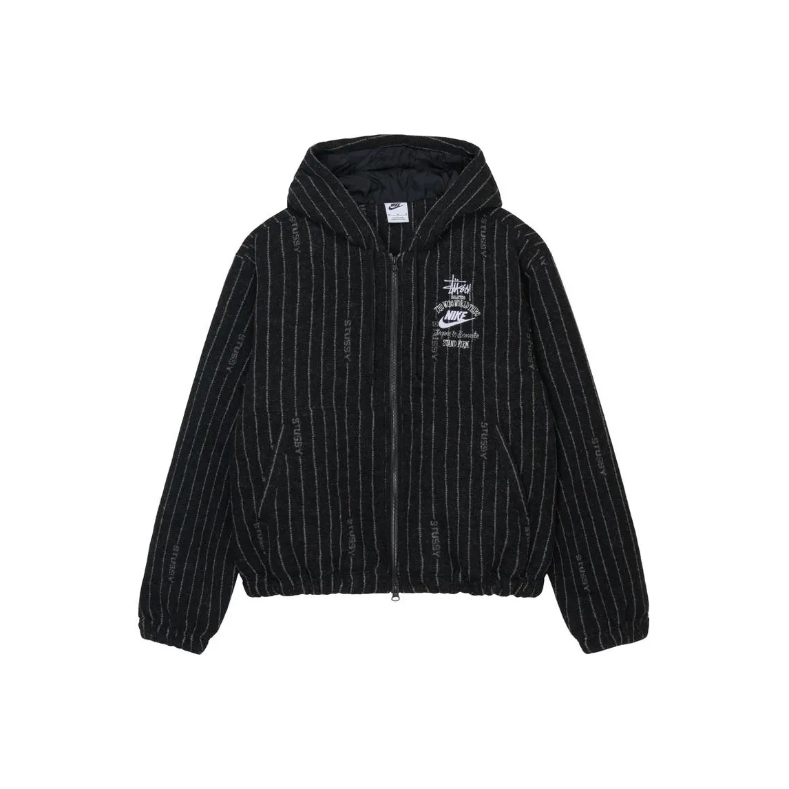 Nike X Stussy Striped Wool Jacket Asia Sizing