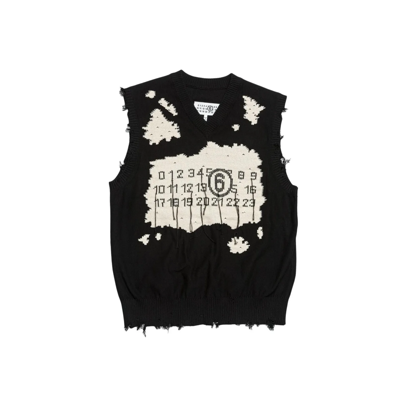 MM6 Maison Margiela Numbers Motif Knitted Vest