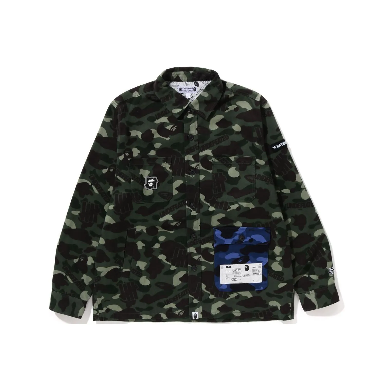 Bape X Undefeated Color Camo Flannel Jacket