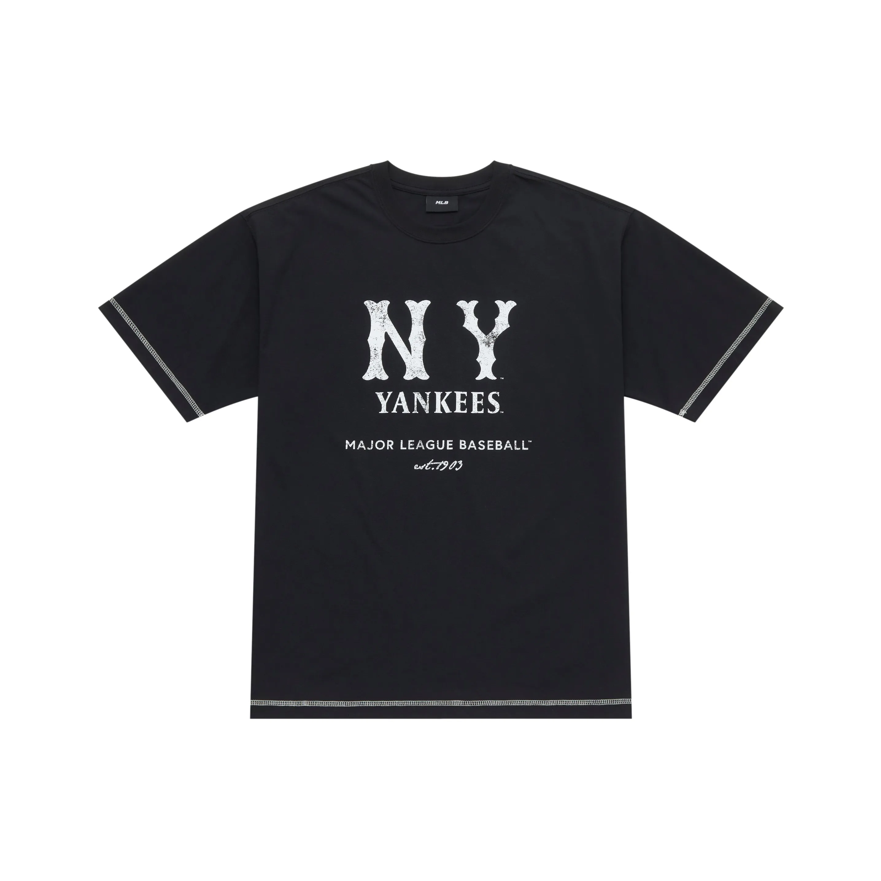 Mlb Base Logo New York Yankees Basic Collection SS25 T-Shirt Унисекс Черный