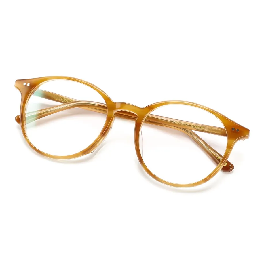 QINGZHIZUO Япония Ацетатная пластина Овал Оправы для очков Унисекс Апельсин