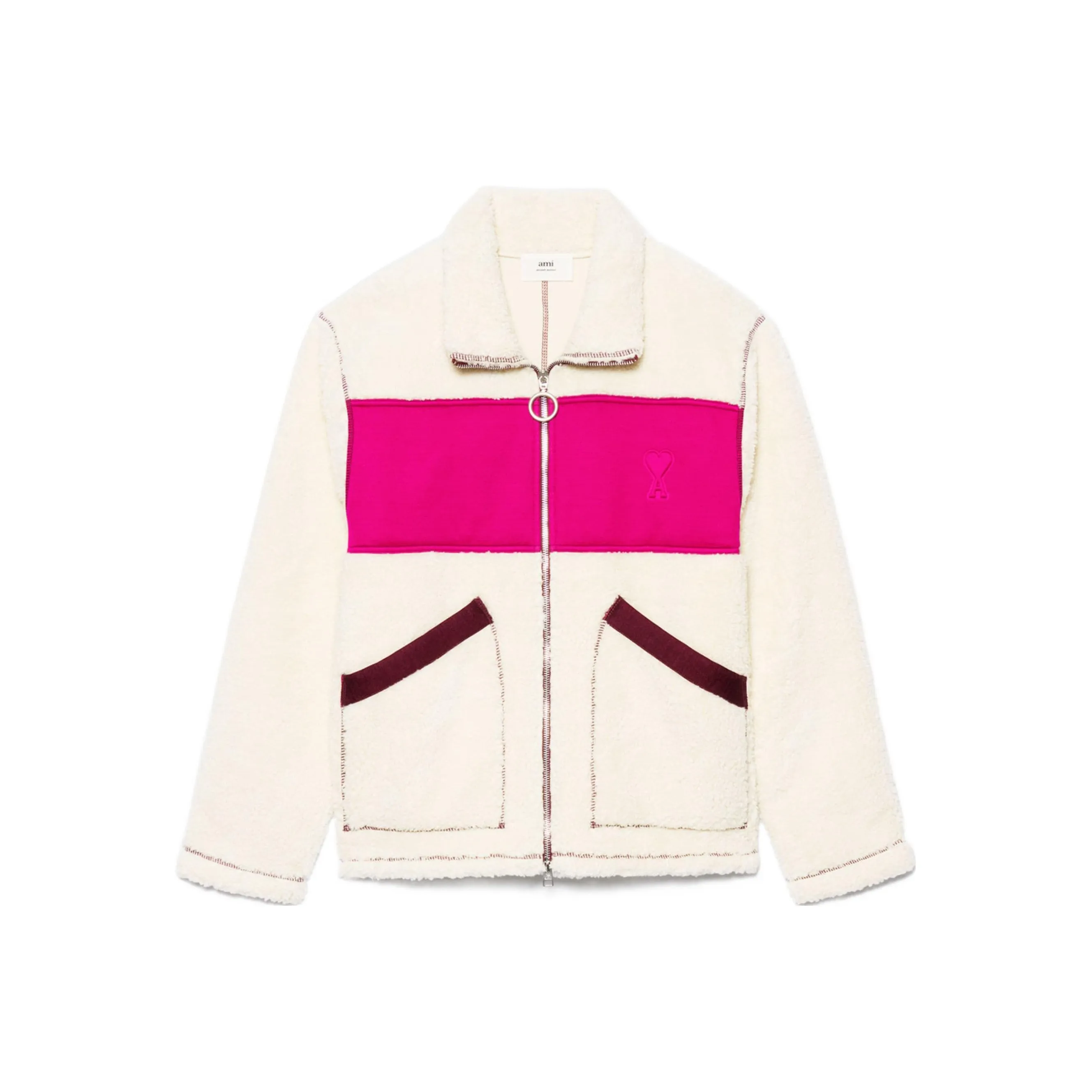 Ami Paris Ami De Coeur Faux Shearling Jacket