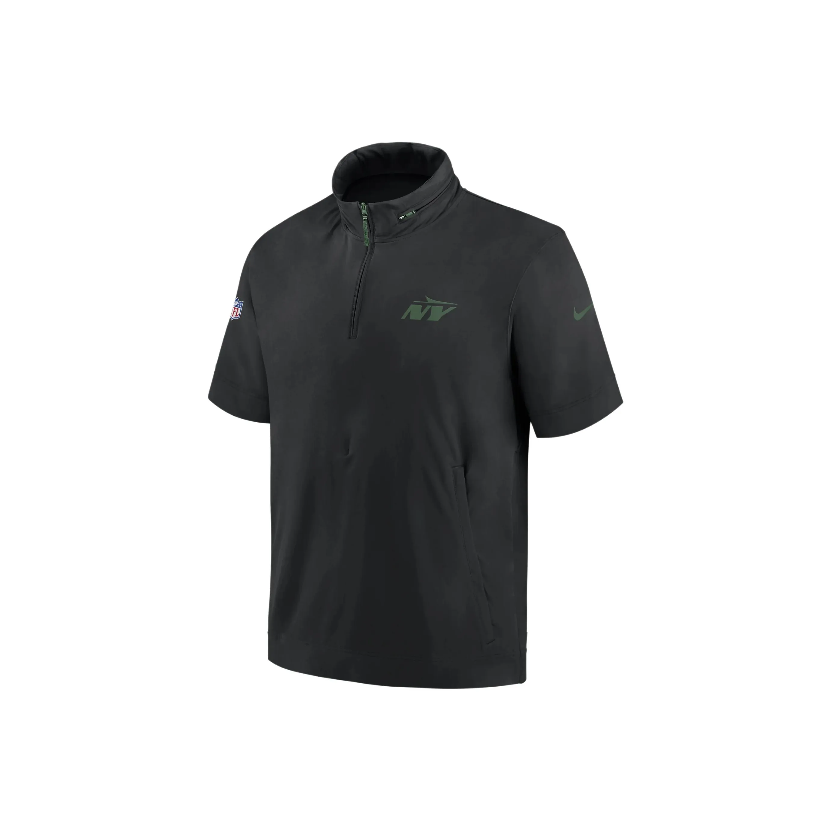 Nike New York Jets Sideline Coach Men's Nike Nfl 1/2 Zip Short Sleeve Hooded Jacket