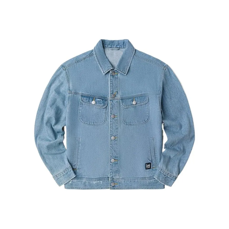 Lee Средний Светло-синий Унисекс Джинсовые куртки