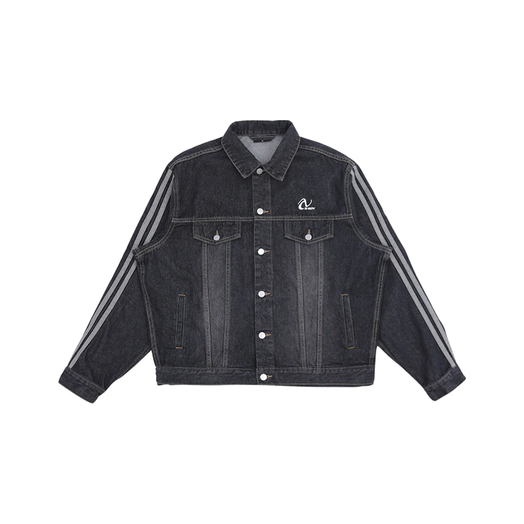 Nerdy Черная унисекс джинсовая куртка