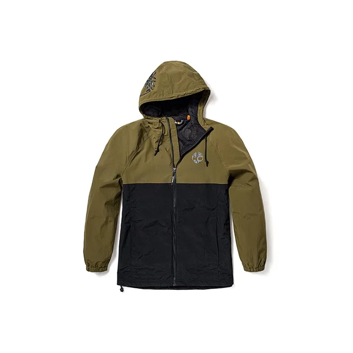 Timberland Jackets Men's Dark Olive Green With Floral Accent