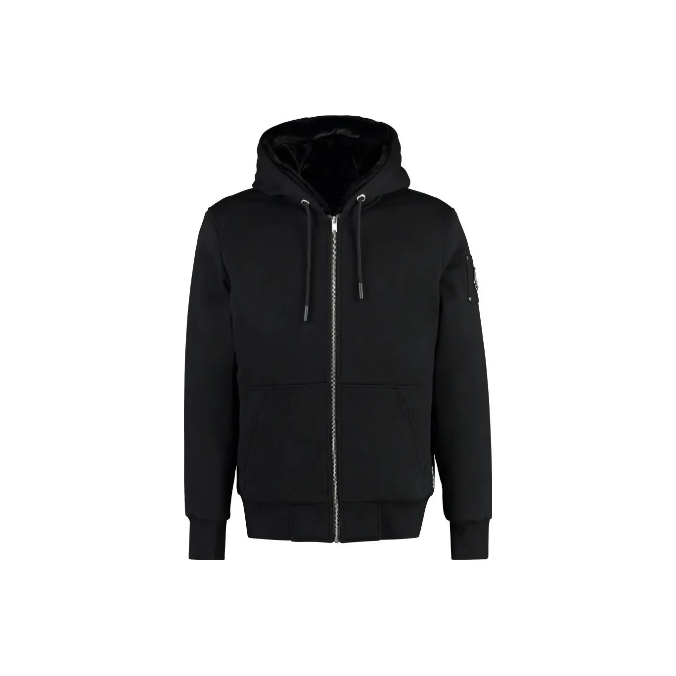 Moose Knuckles Logo Plaque Drawstring Zipped Hoodie