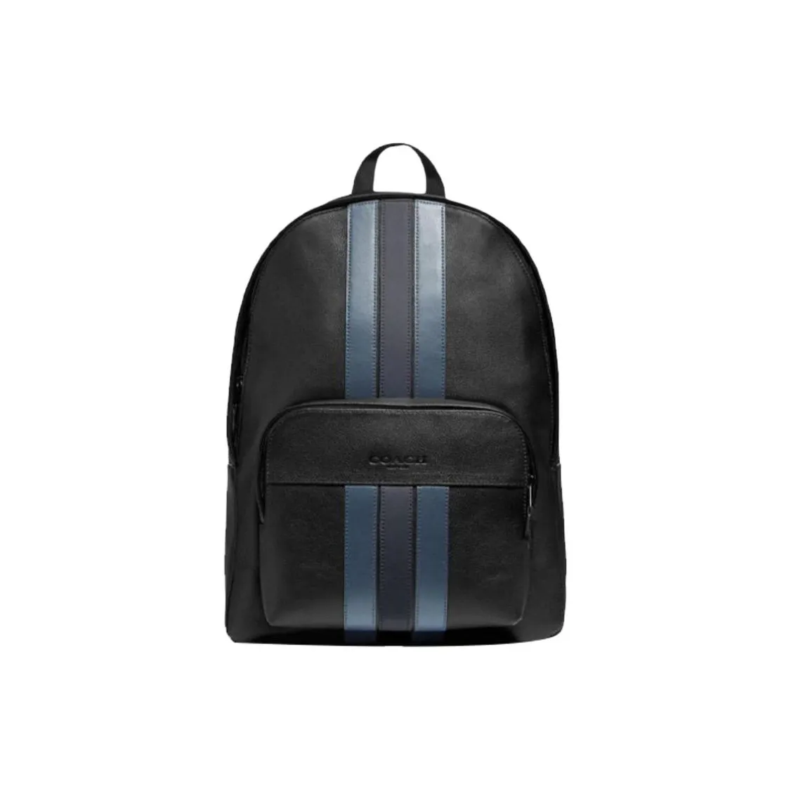 COACH Houston Cow Leather Backpack Men's Black & Blue Black Stripes