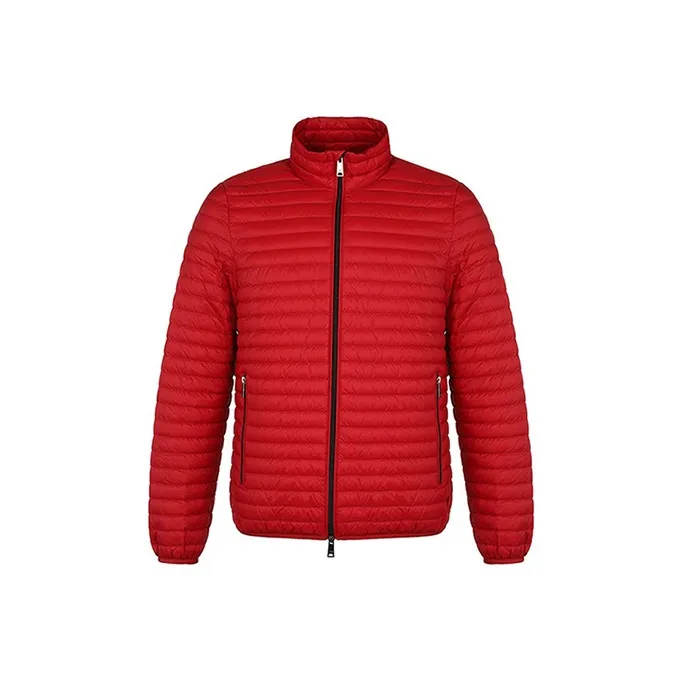 EMPORIO ARMANI Solid Color Stand Collar Cropped Down Jacket Men's Red