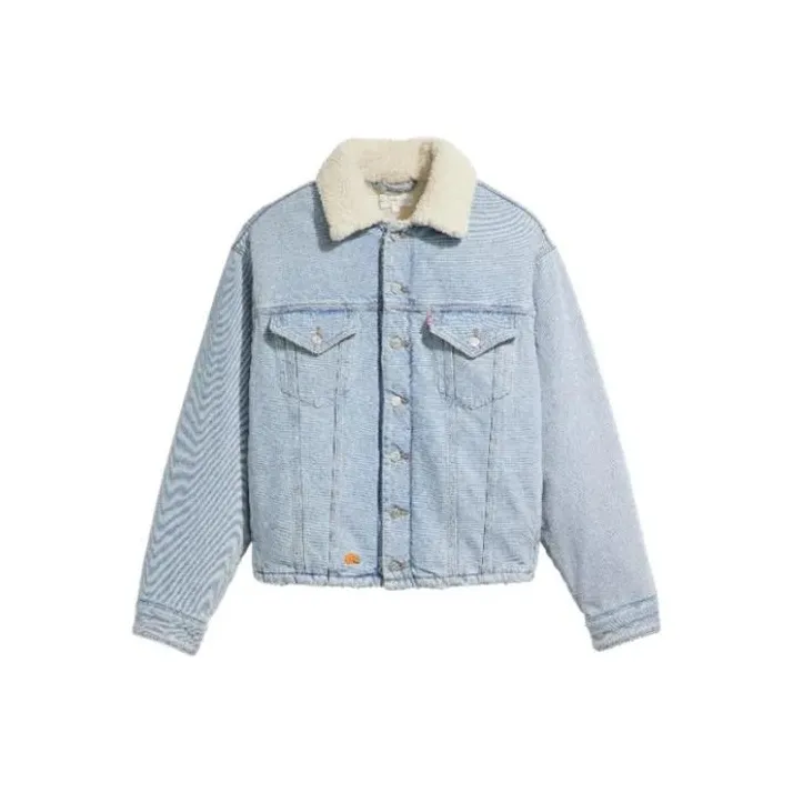 Levi's Levis X ERL Co Branded Series Denim Jacket Unisex Light Blue