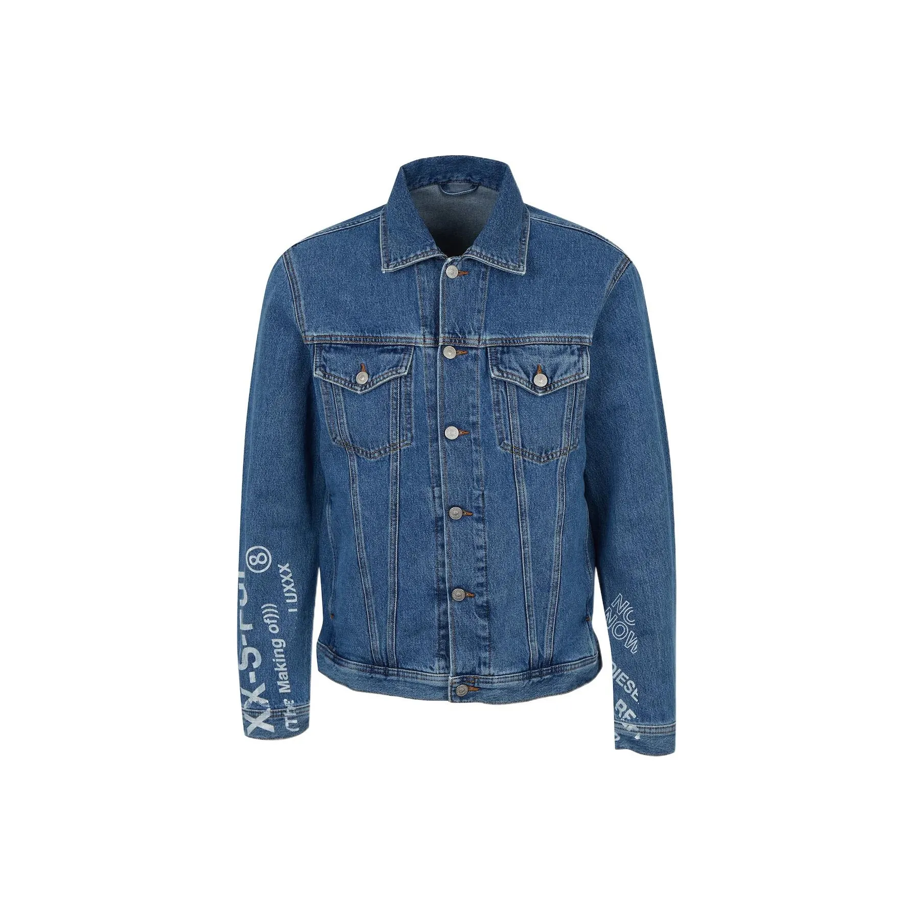 DIESEL Blue Men's Denim Jackets DIESEL Синий Мужской Джинсовые Куртки