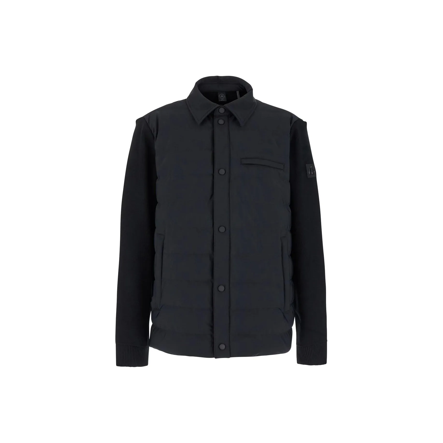 Moose Knuckles Logo Plaque Quilted Shirt Jacket