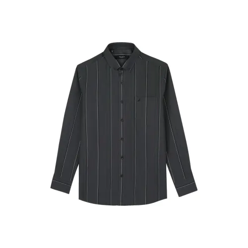 NAUTICA TAILORED Серый с синими полосами Мужские рубашки