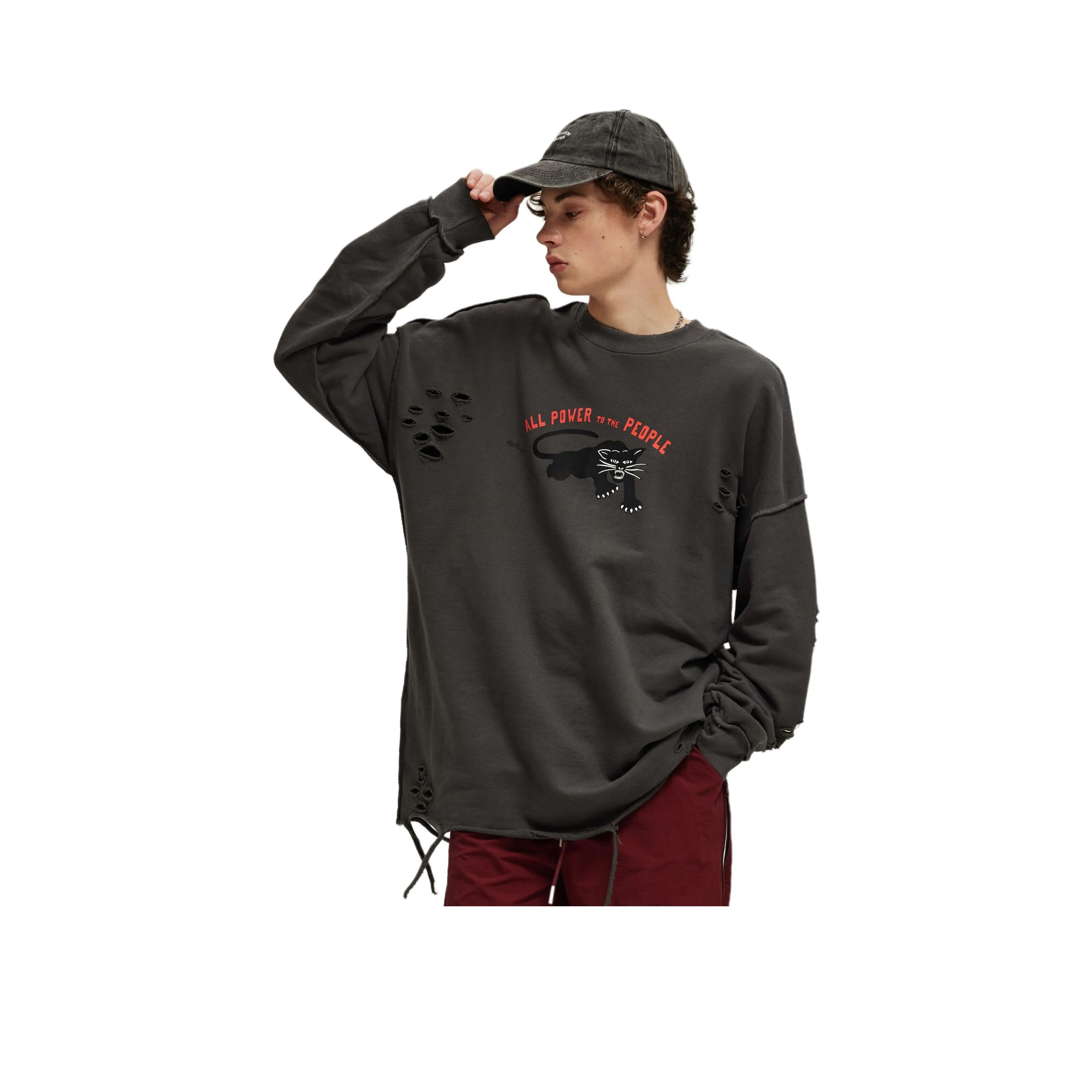 ASWZ Черная пантера Рваные Унисекс