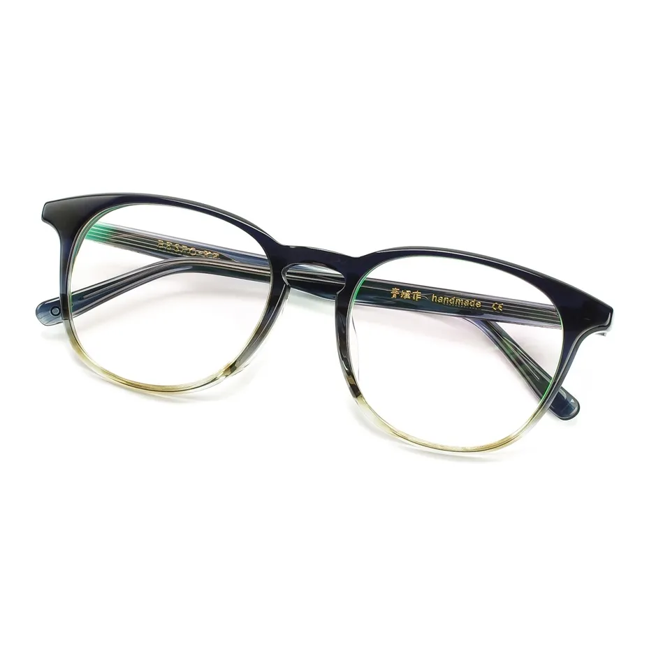 QINGZHIZUO Пластина Квадрат Оправы для очков Унисекс Моховый Зеленый Темно-зеленый Мох