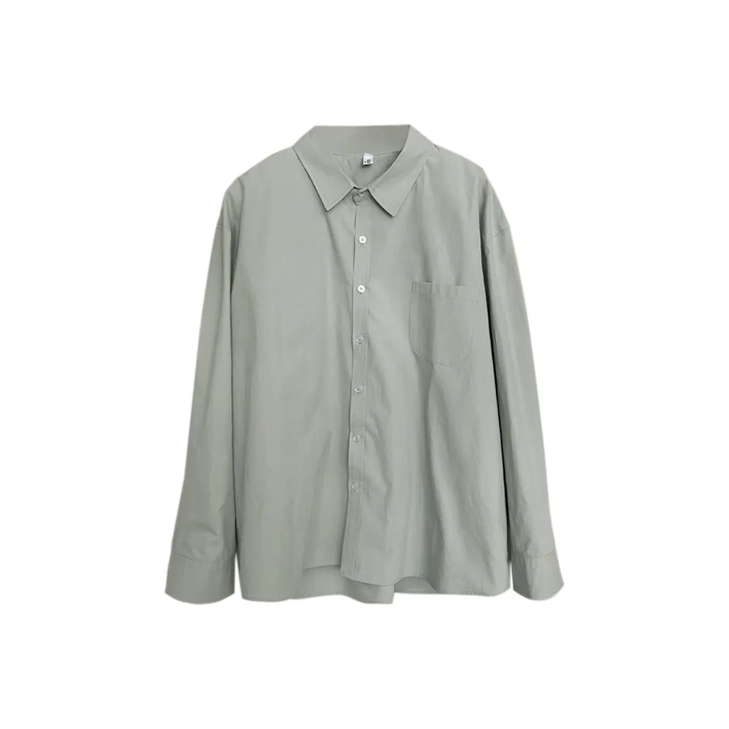 BISHE Мятно-зеленый Мужские Рубашки