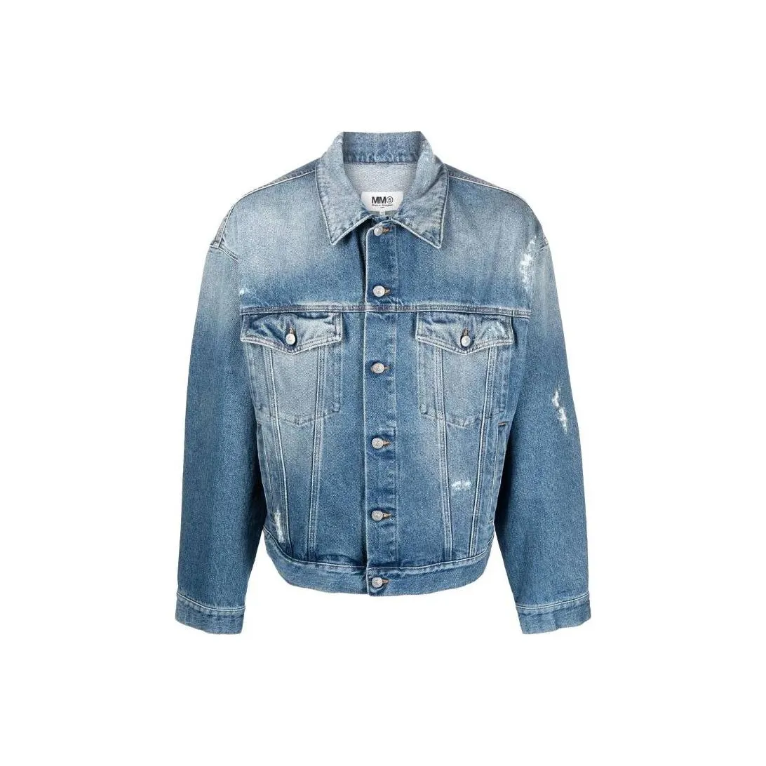 MM6 Maison Margiela Ripped Effect Denim Jacket