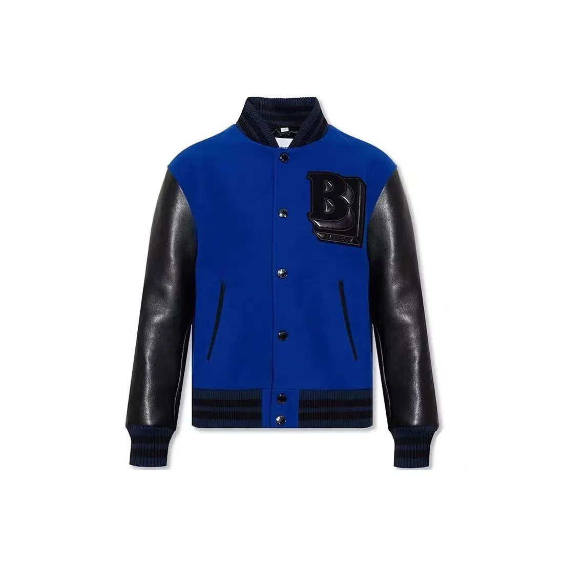 Burberry Leather Sleeve Technical Varsity Jacket