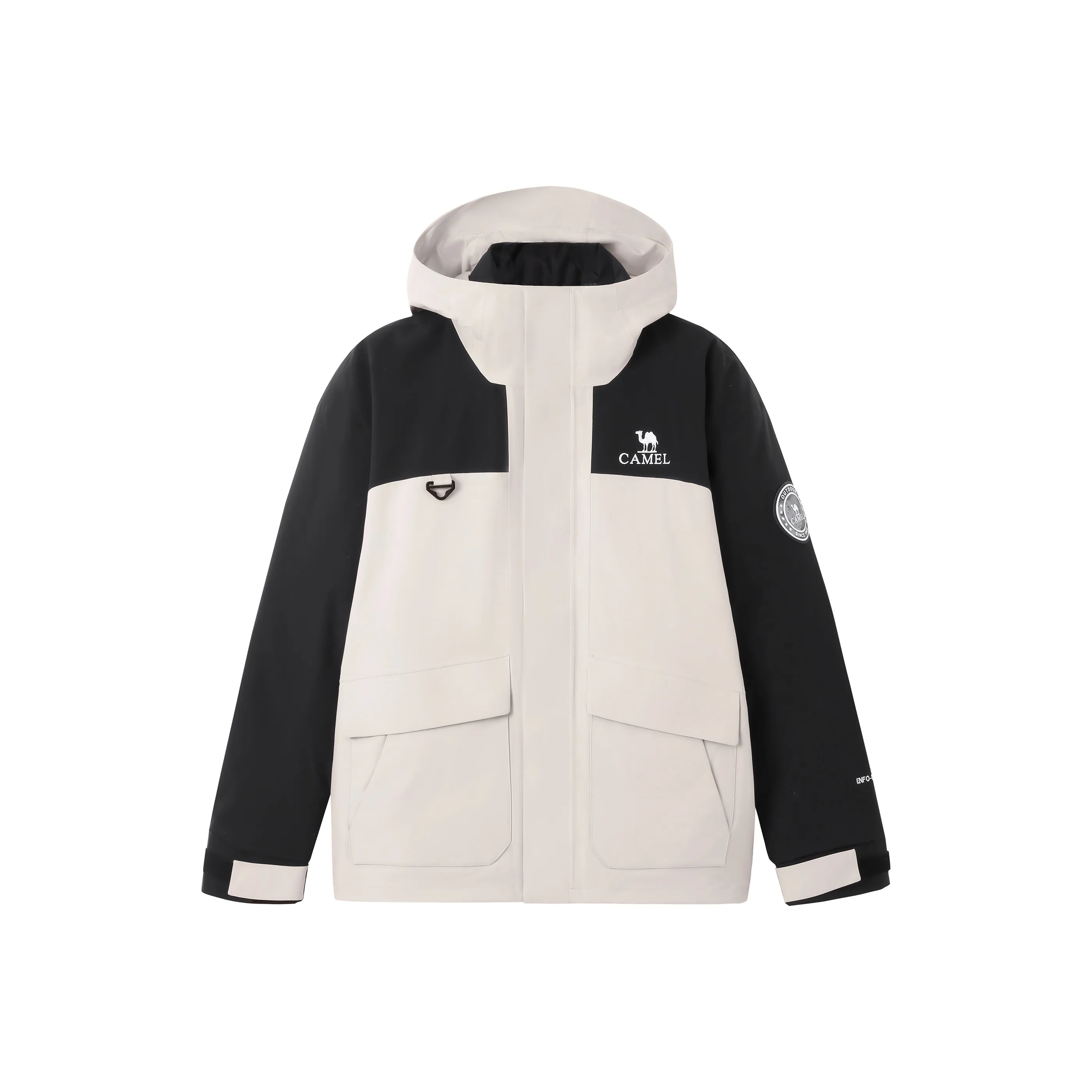 CAMEL Color Block Patchwork Kids Windproof And Rainproof 3D Effect Rubber Patch 3 in 1 Windbreaker Jacket Unisex