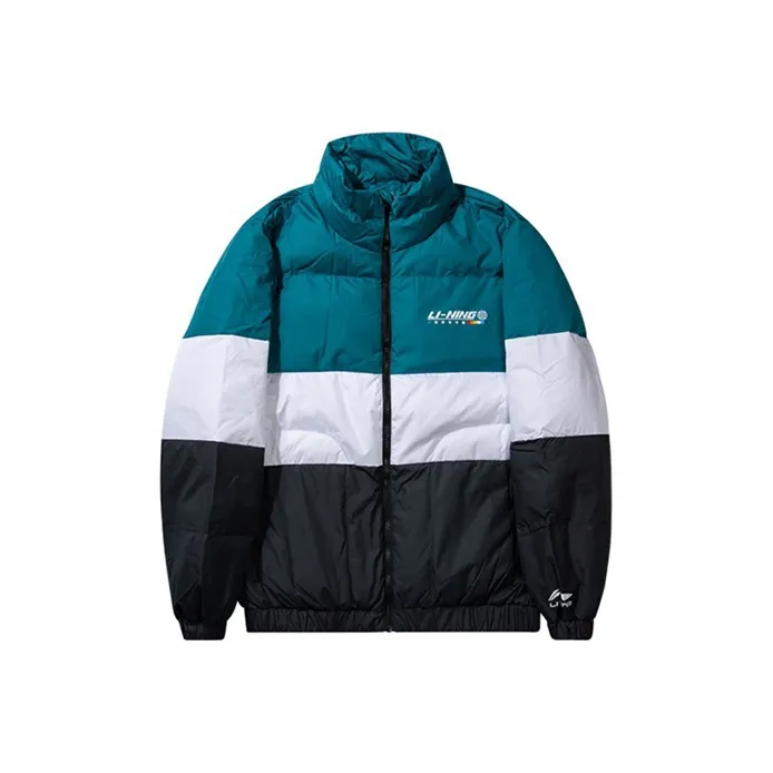 Мужская пуховая куртка синий белый черный многоцветный