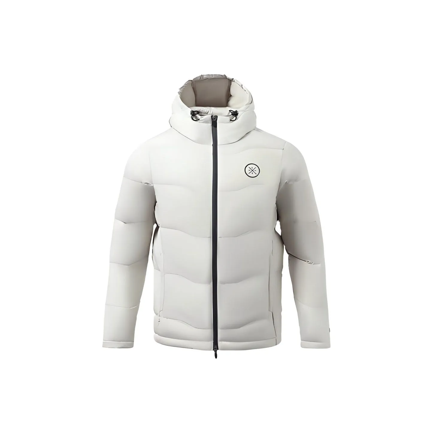 Пуховик Down Jacket Зимний Мужской Blossom Цветочный Желто-Серый