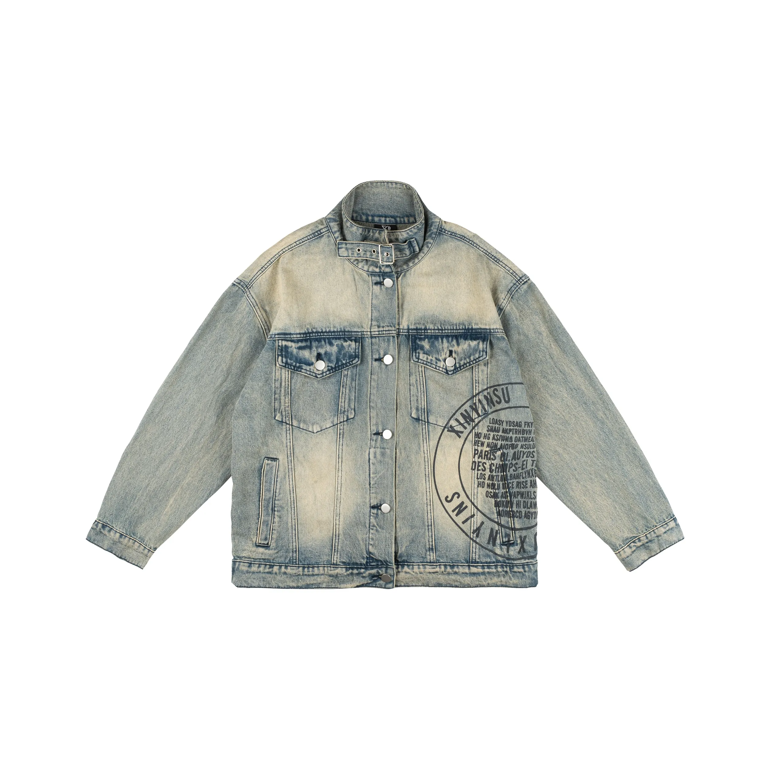 XINYINSU Denim Jacket Spring And Autumn Unisex Blue