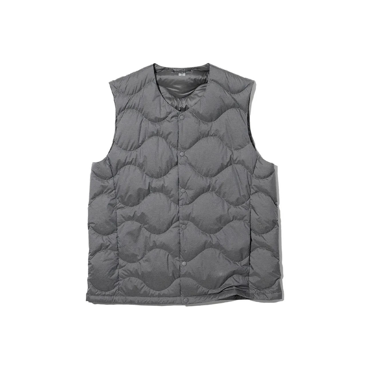 UNIQLO Небесный Серый Мужской Пуховый жилет