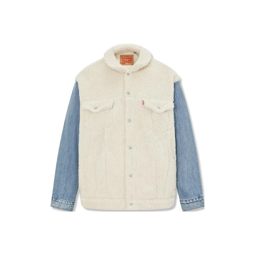 Levis Denim Jackets Men Blue White Multicolor