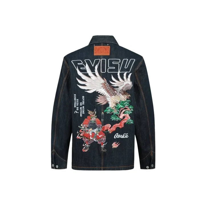 EVISU Denim Jackets Men's Denim Blue