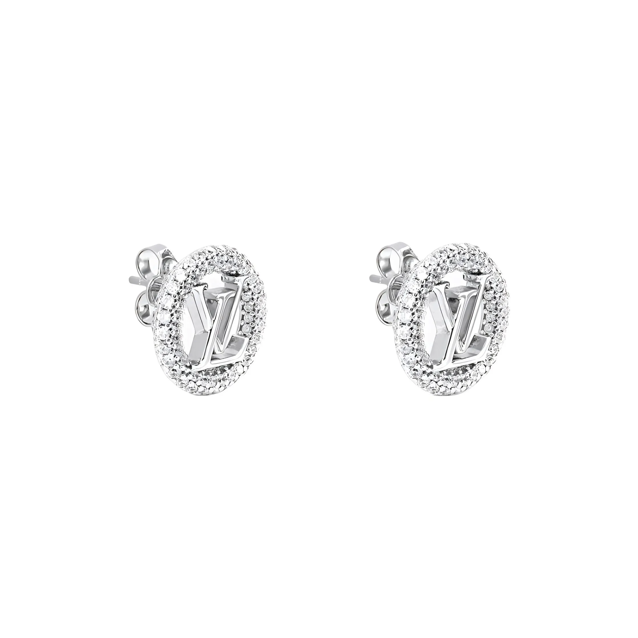 LOUIS VUITTON Louise By Night Stud Earrings Women's Silver