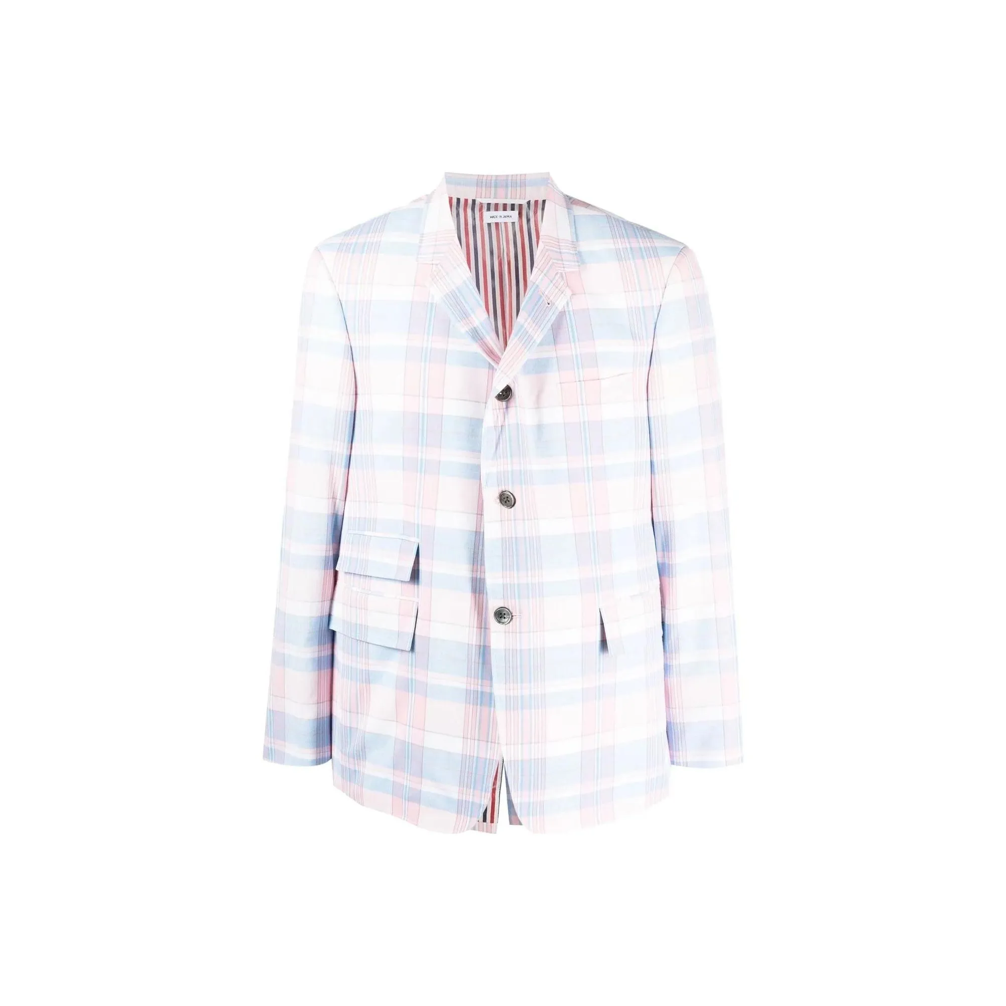 THOM BROWNE Plaid Checked Pattern Tailored Blazer
