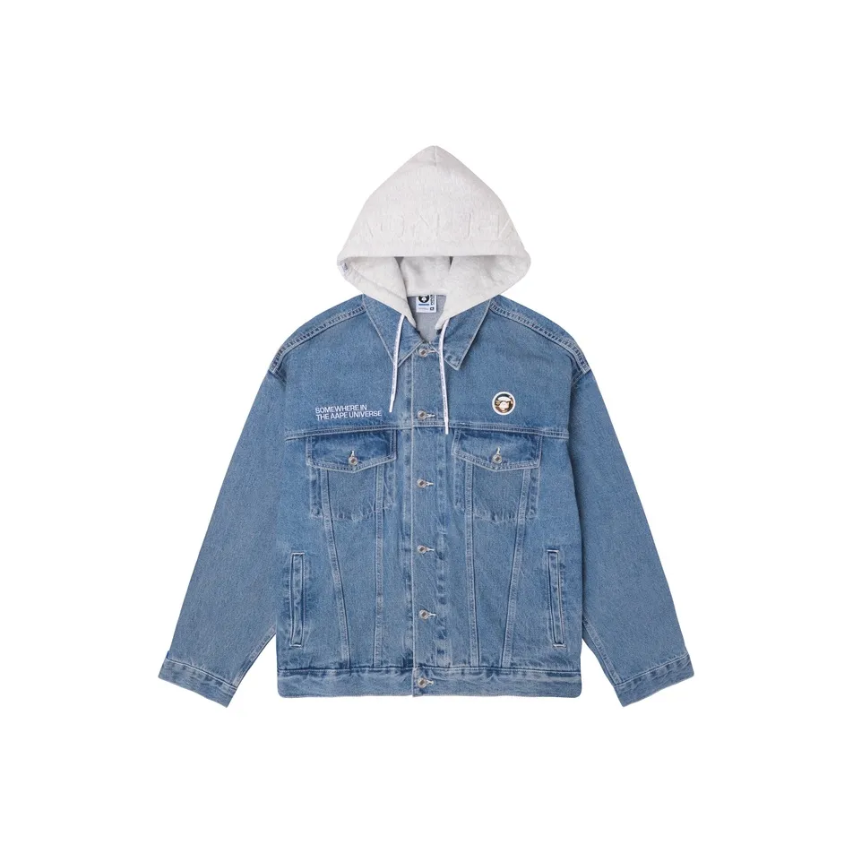 Aape Logo-patch Cotton Denim Jacket