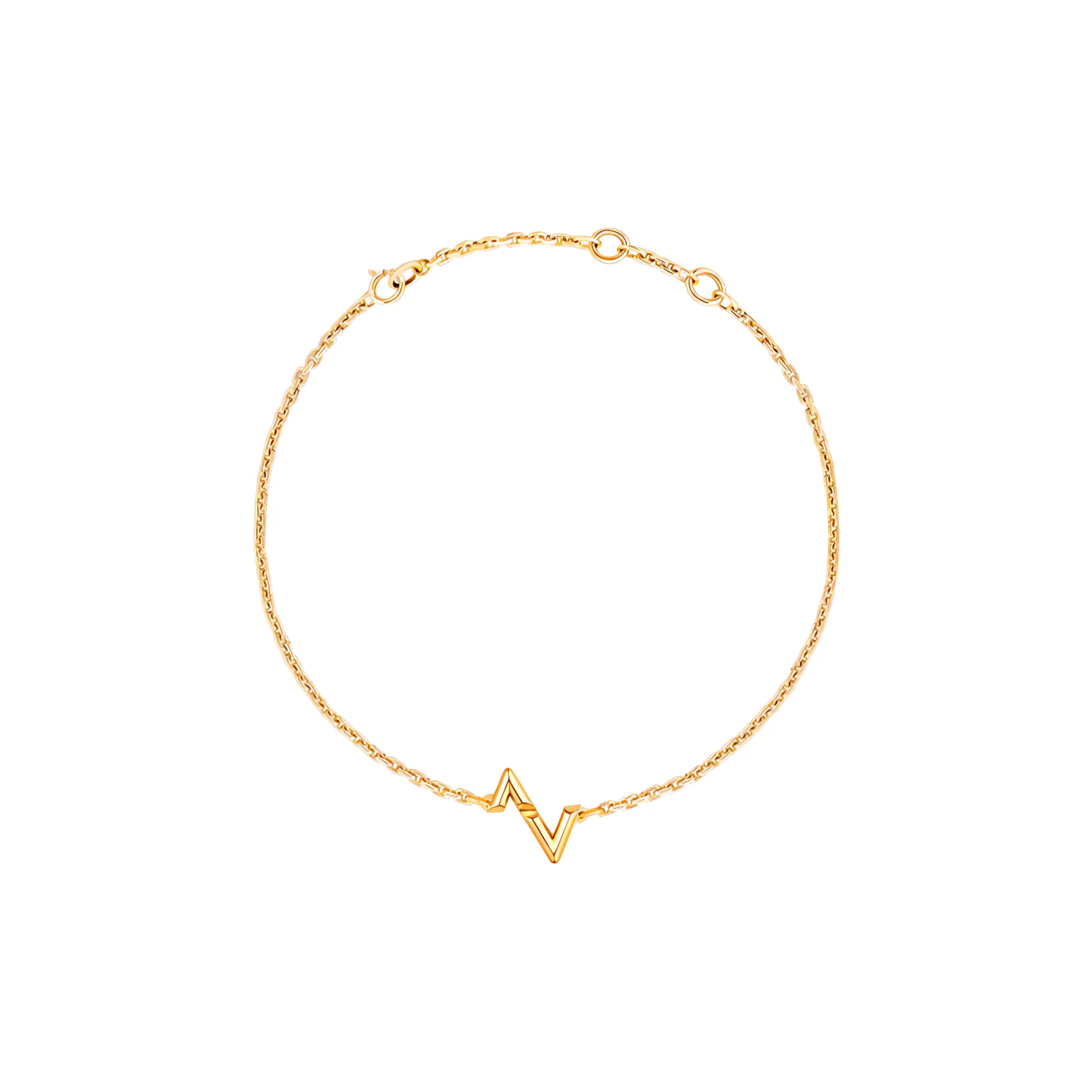 LOUIS VUITTON Lv Volt Upside Down Chain Bracelet Yellow Gold
