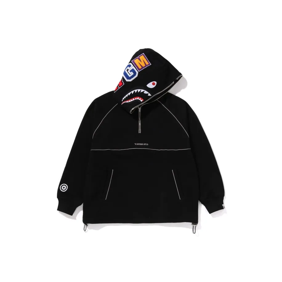 karl lagerfeld kids logo print zipped sweatshirt item Shark Logo Half Zip Relaxed Fit Pullover Hoodie