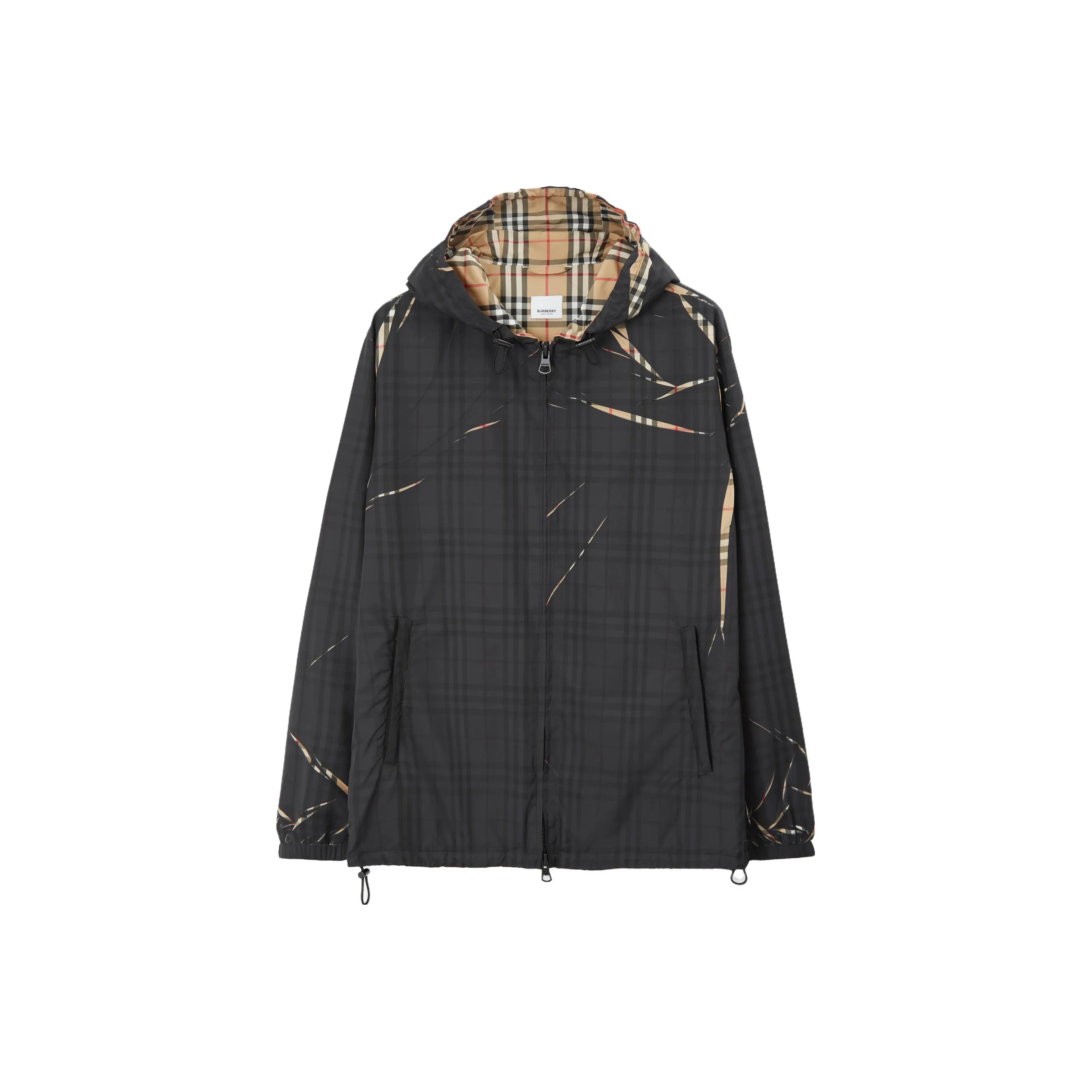 Burberry Sliced Check Hooded Jacket
