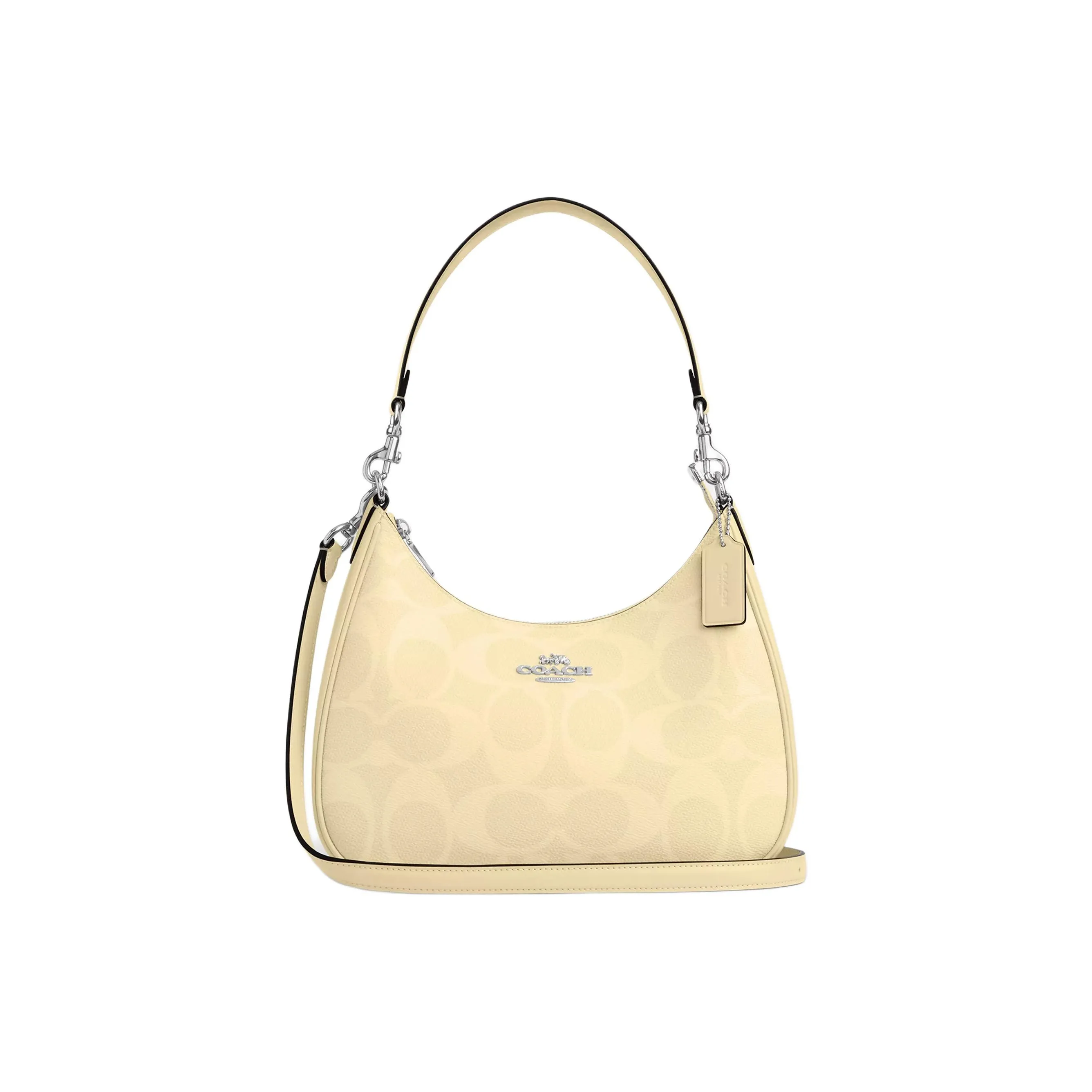 COACH Teri Покрытый холст Хобо Сумка Сумка через плечо Сумка на плечо Большая Женская Желтая
