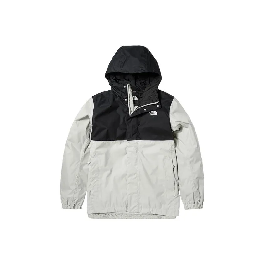 THE NORTH FACE Outdoor Hiking Waterproof And Windproof Windbreaker Jacket Men's Light Gray