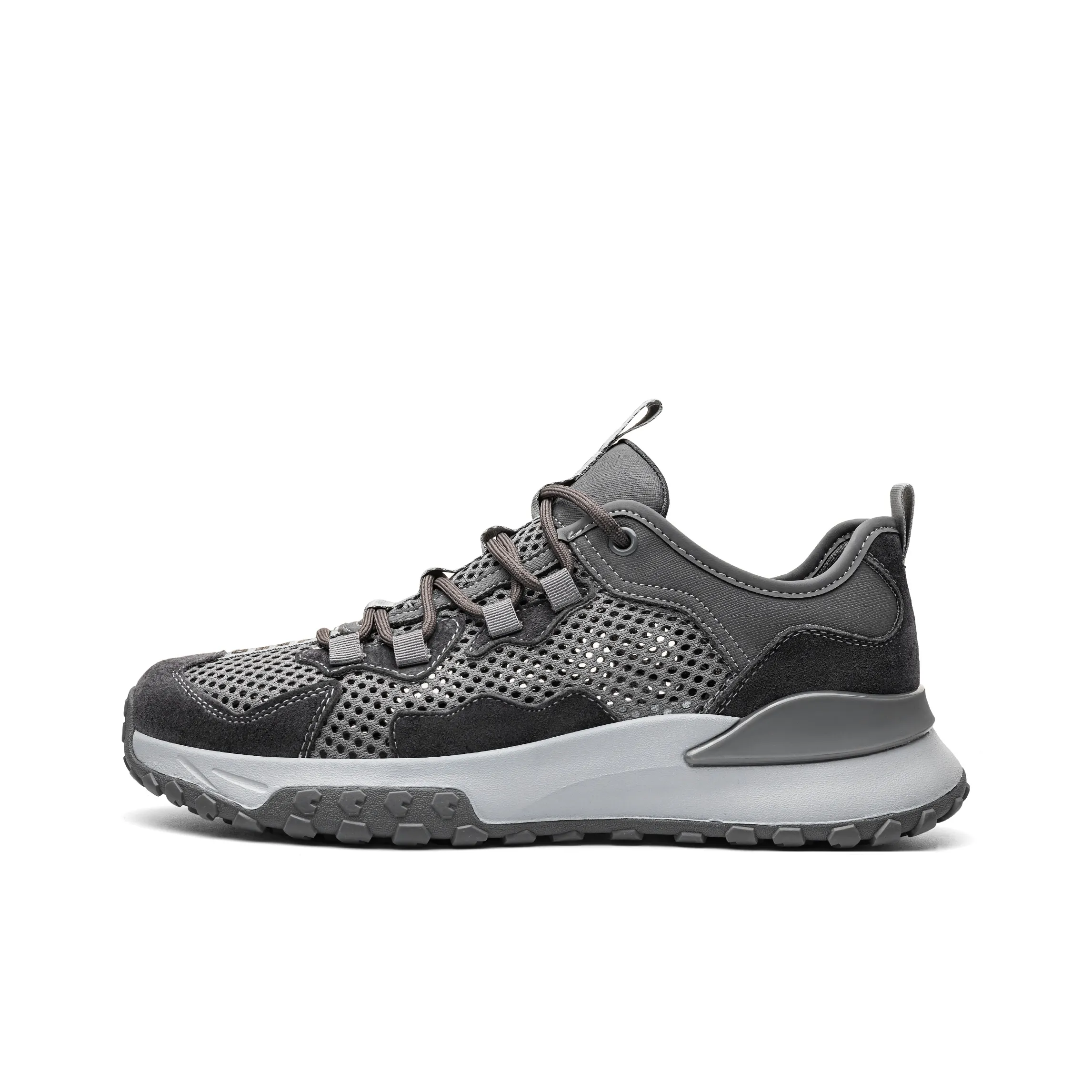 JEEP SPIRIT Slip Resistant, Breathable, Lightweight, Odor Resistant Low Top Hiking Shoes Men's Climbing Gray
