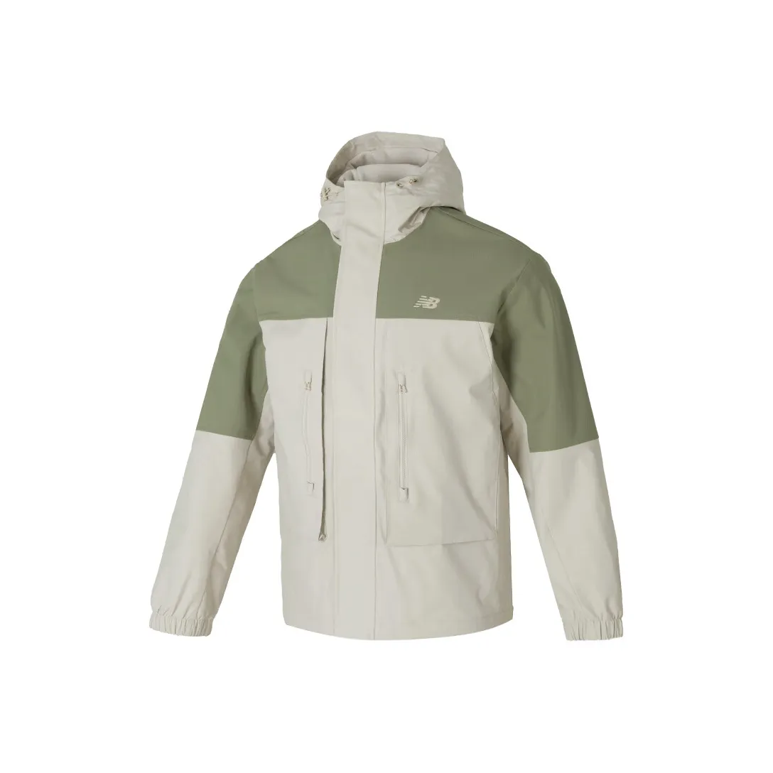 New Balance совместная куртка мужская белая зеленая