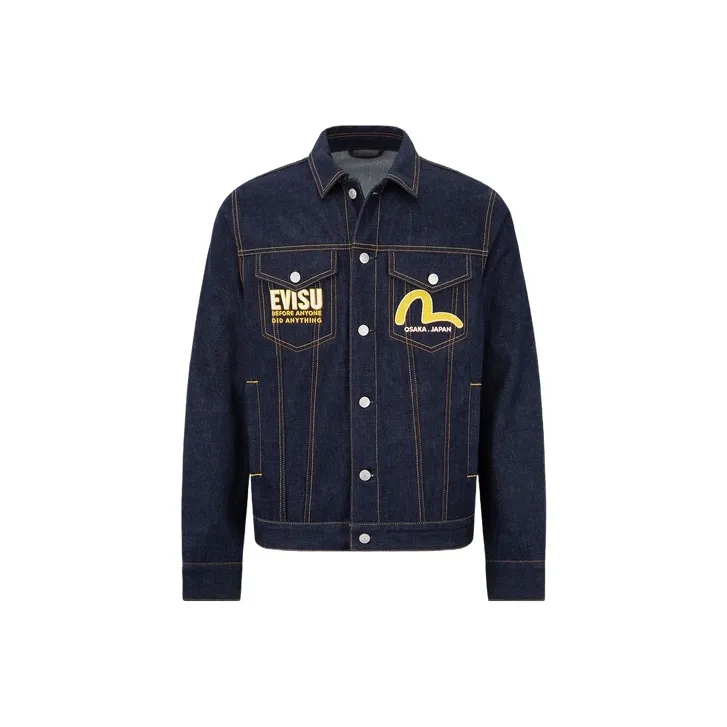 EVISU Denim Jackets Men's Denim Blue