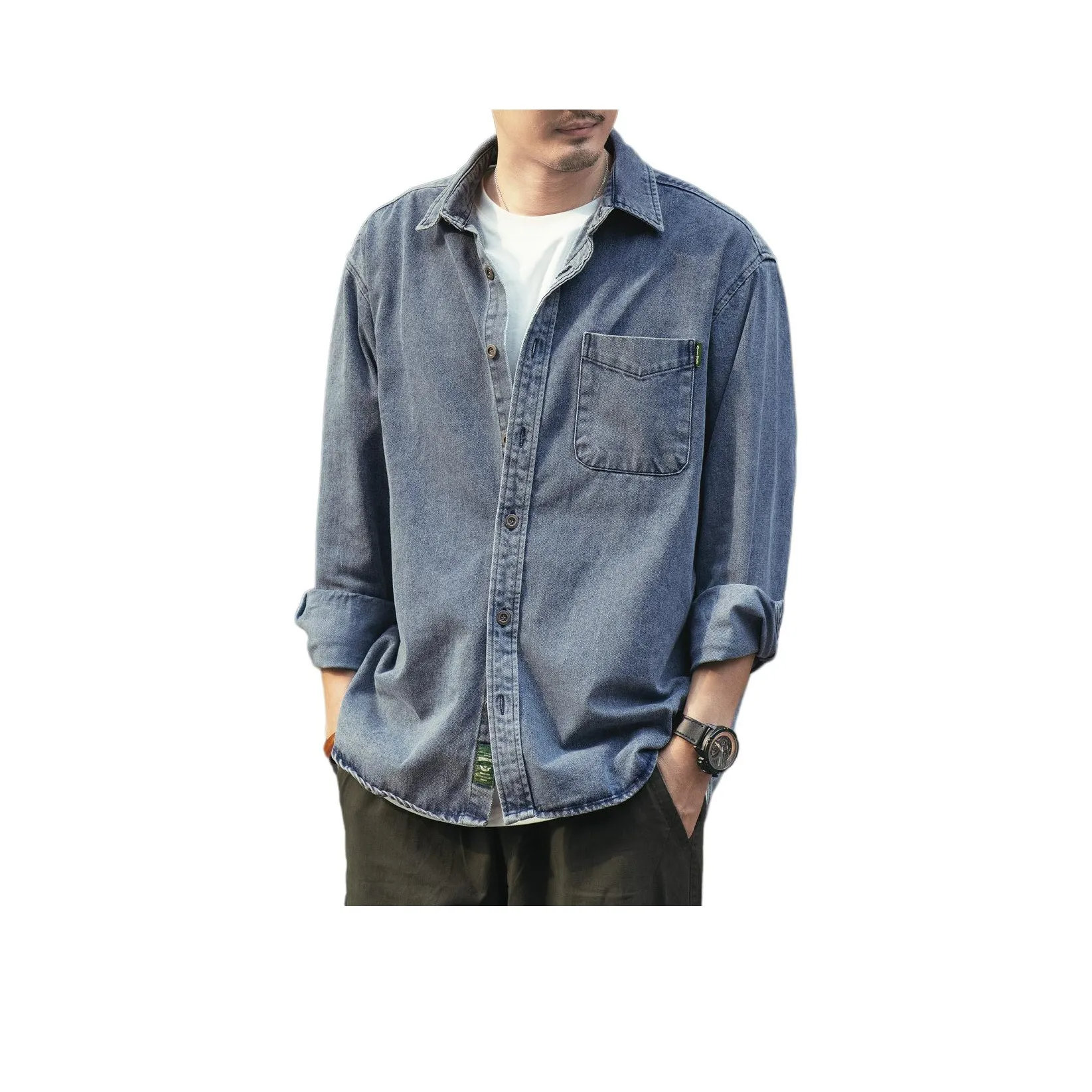 GELANLU Летняя рубашка свободный крой унисекс