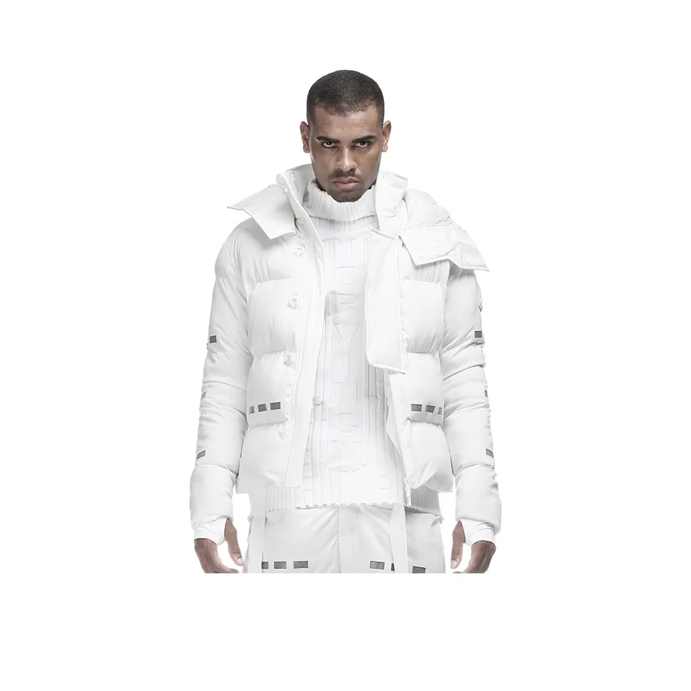 NORVINCY Cropped Cycling Slim Fit With Hood Puffer Jacket For Winter Unisex