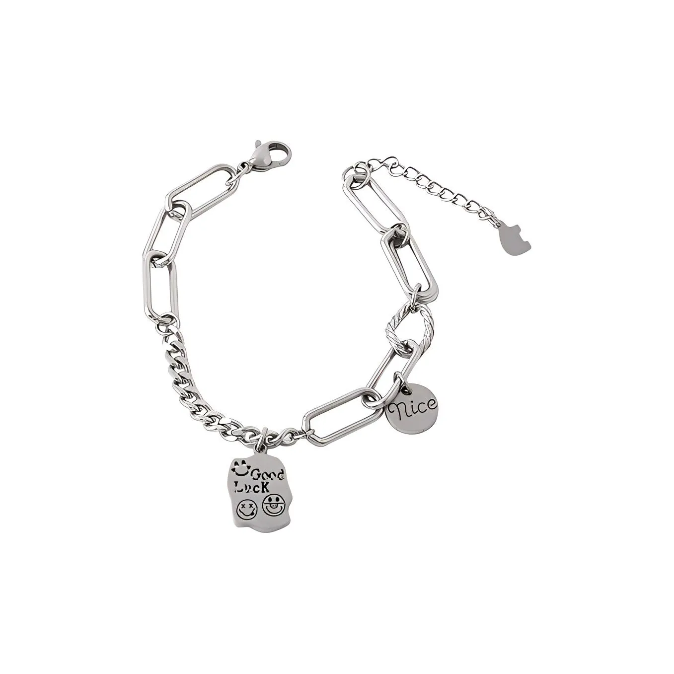 West Island Браслеты из титановой стали, серебряные, унисекс