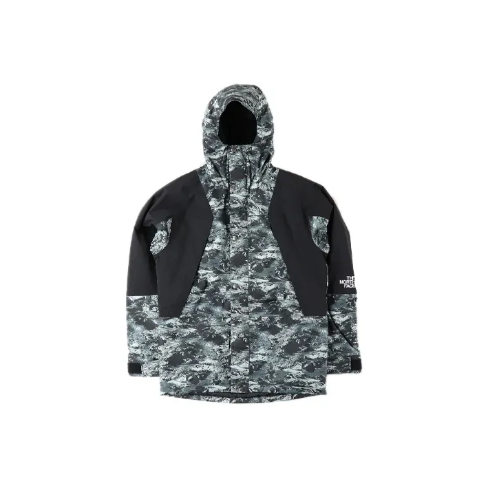THE NORTH FACE Windbreaker Jacket Men's Snow Mountains Black Camouflage